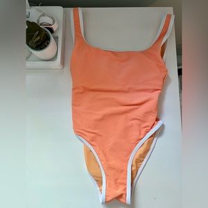 Lain Snow One Piece Low Back High Cut Bathing Suit Size XS